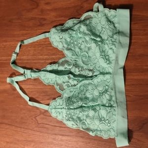 Mint green lace bralette